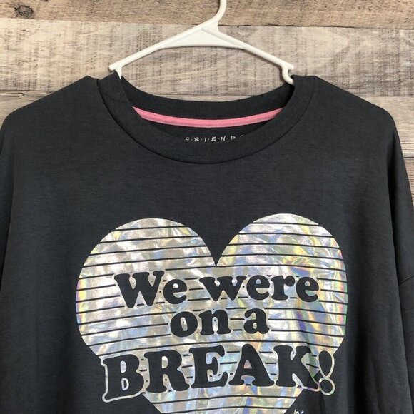We Were On A Break Friends The Television Series Womens Gray Pajama Top Size S - Picture 3 of 8